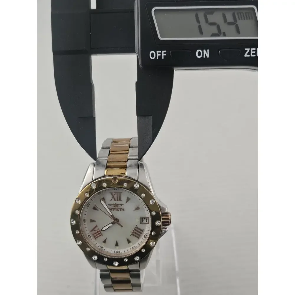 Ladies Invicta Angel 12666 Swiss Parts Date Rose Gold Quartz New Battery Runs